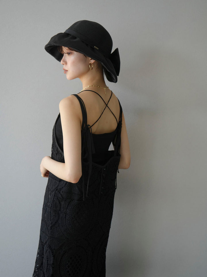 [Pre-order] Lace Long Camisole Dress/Black