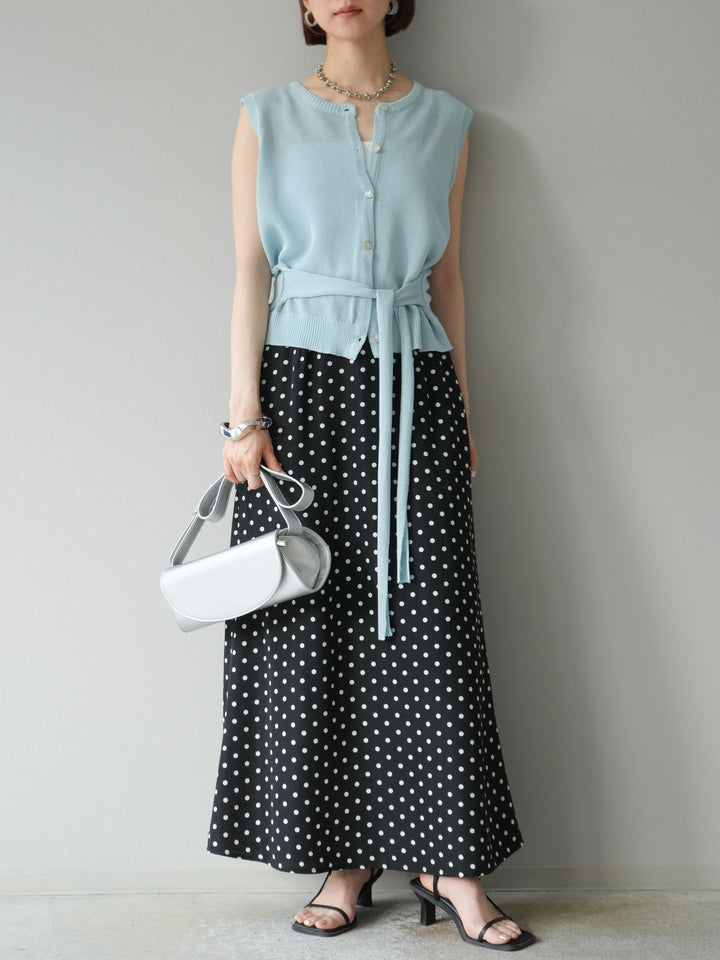 [予約]ウエストベルトニットベスト/ブルー