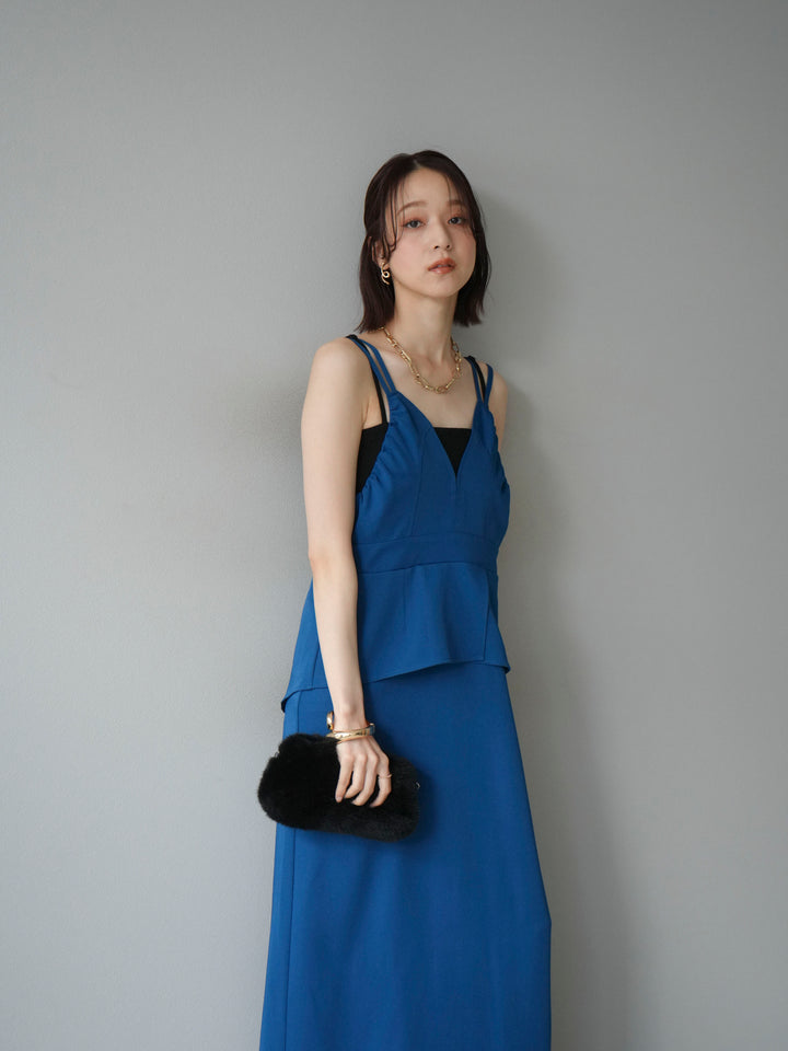 [予約]ビスチェデザインキャミワンピース/ブルー
