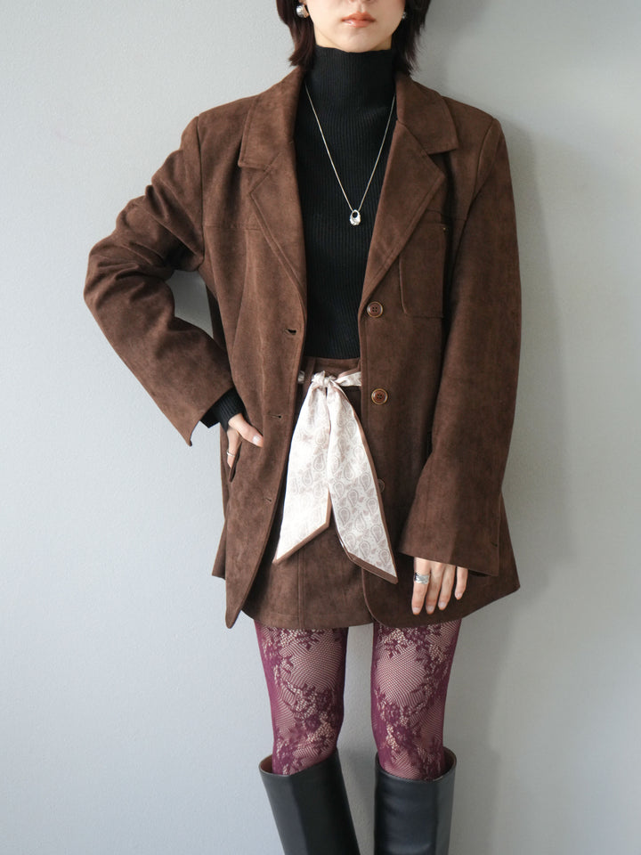 [SET]スエードジャケット＆ミニスカートSET UP(2set)