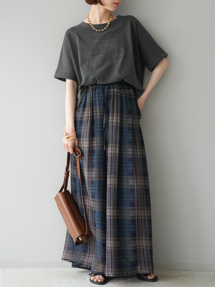 [予約]ビンテージロゴプリントTシャツ/チャコール