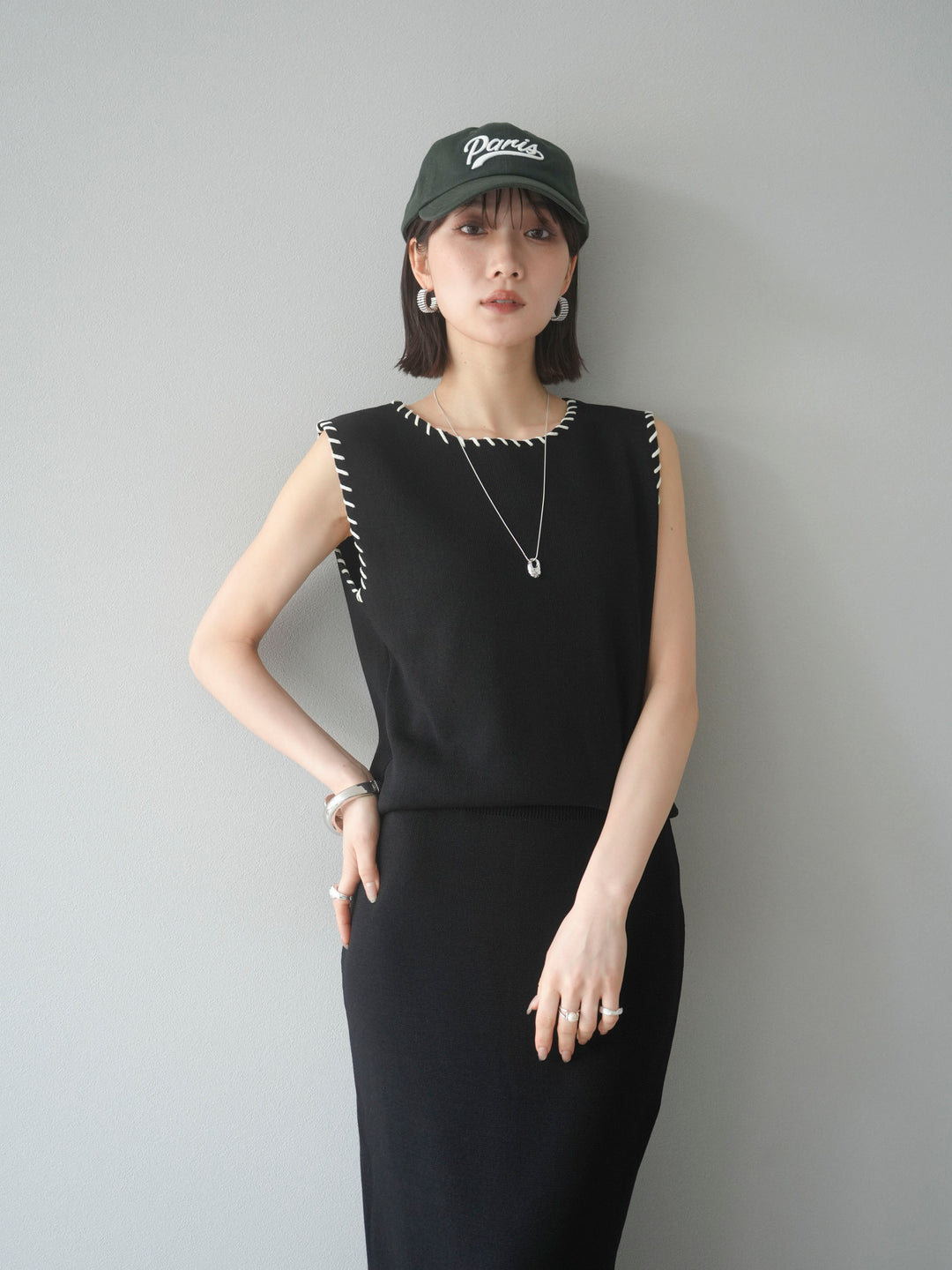 [SET] 亞麻手織套頭衫 + 亞麻手織緊身裙 (2 件套)