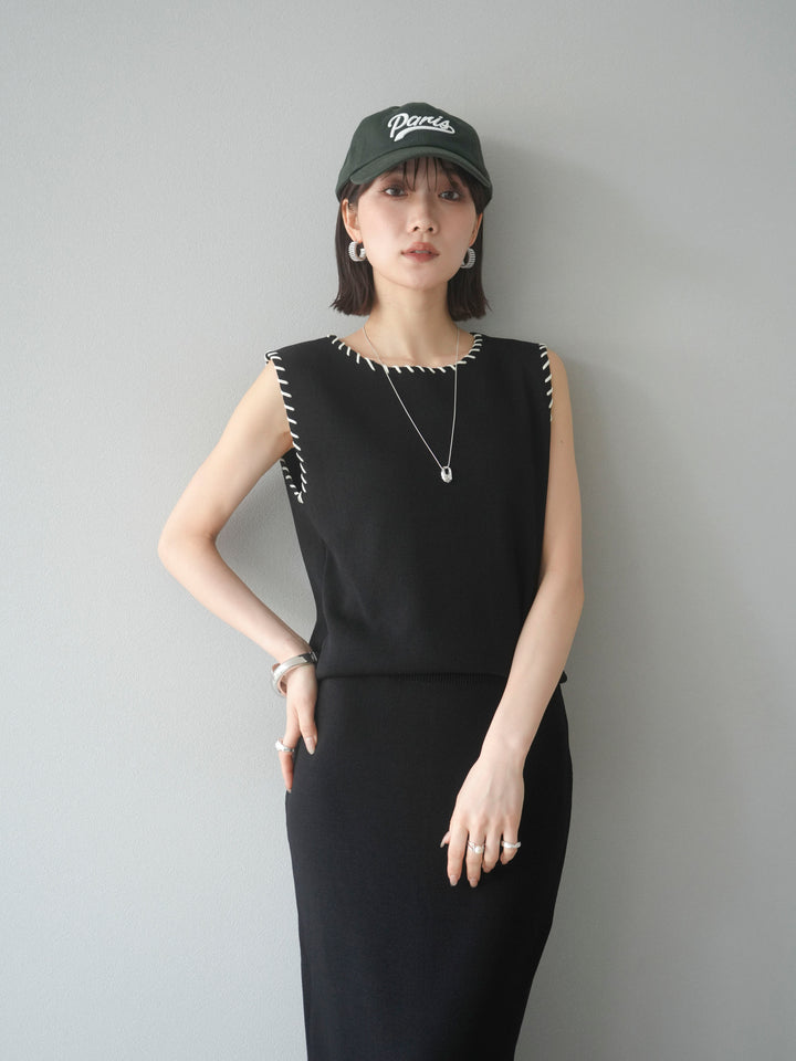 [SET] 亞麻手織套頭衫 + 亞麻手織緊身裙 (2 件套)