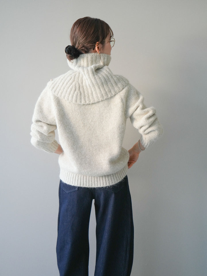 [予約]ネック付MIXニットアンサンブル/apricot