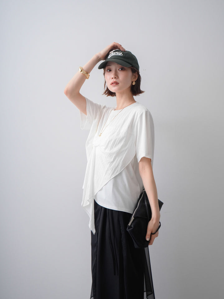 [予約]ラッフルドッキングTEE/white
