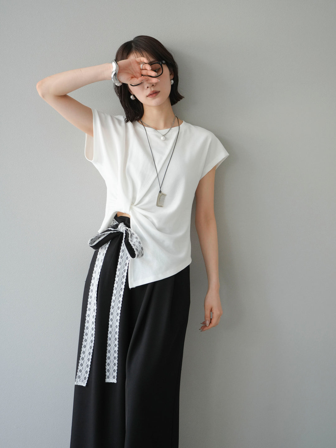 [SET]カシュクールTシャツ＆コームネックレスSET +カシュクールTシャツ＆コームネックレスSET (2set)