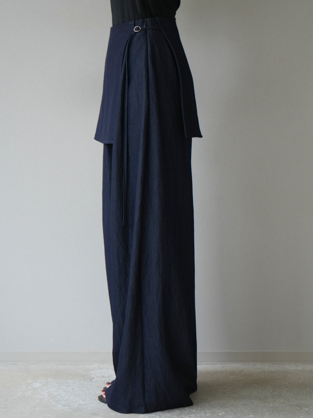 [予約]レイヤードテンセルデニムパンツ/ネイビー