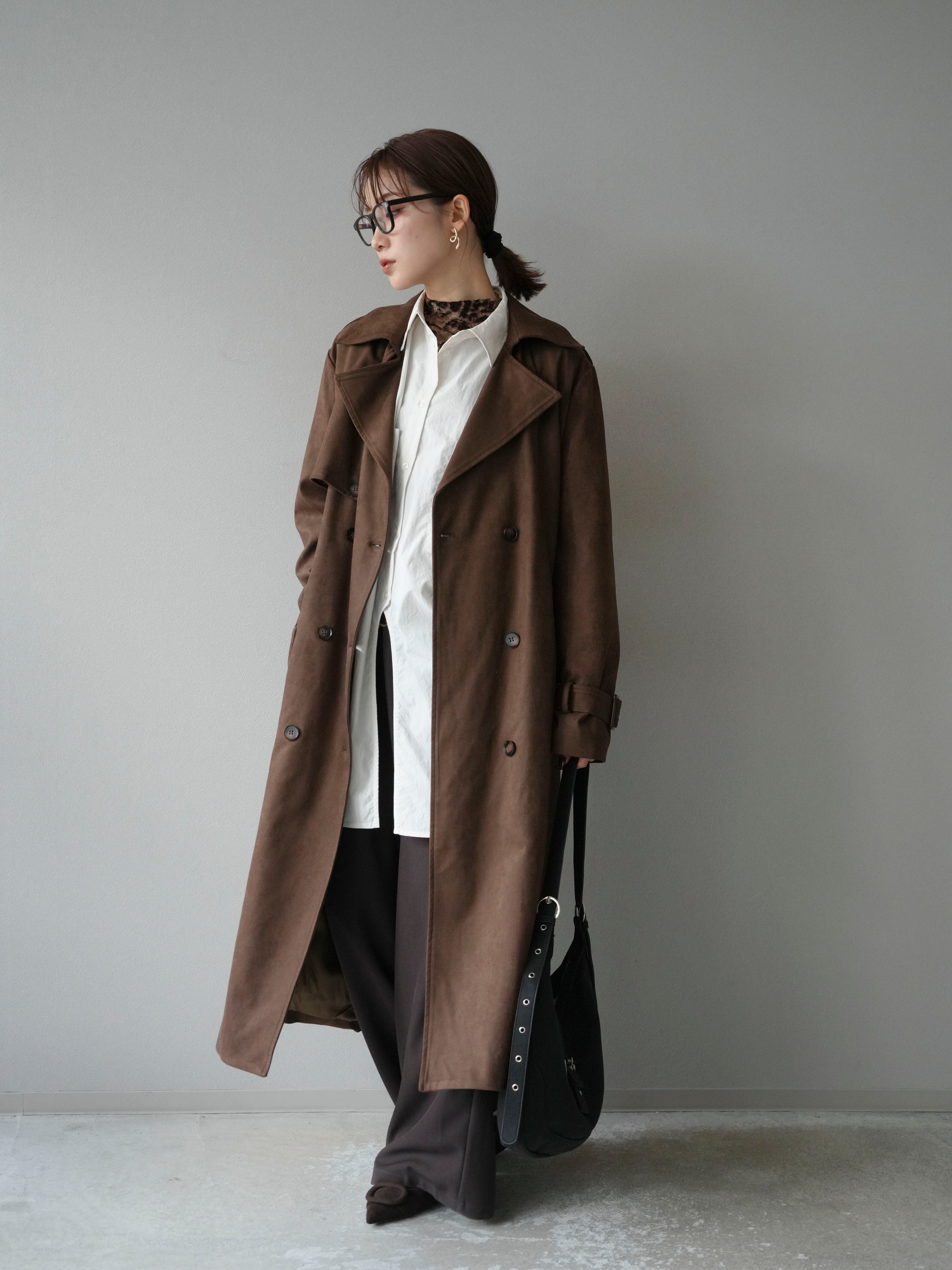予約]スエードトレンチコート/ブラウン – Lumier