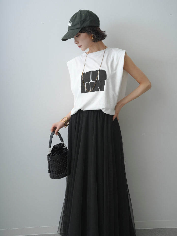[先行販売！]ショルダータックノースリーブオーバーTEE+ショルダータックノースリーブオーバーTEE(2set)