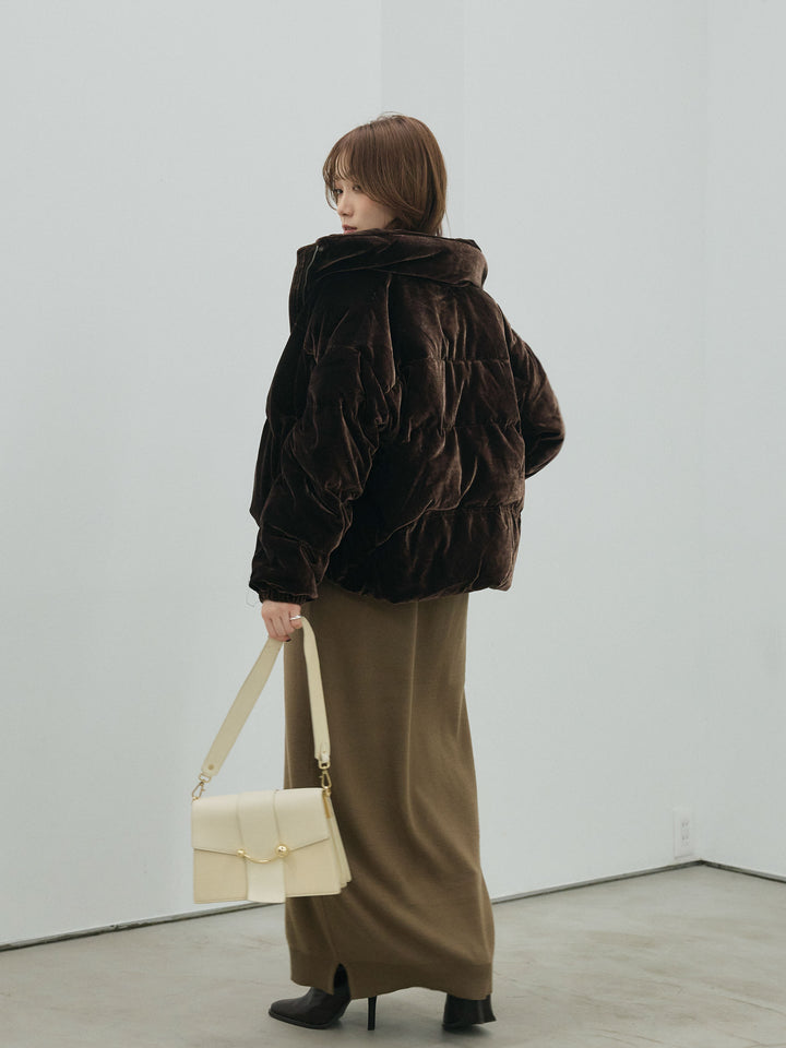 [予約]ヘンリーネックレイヤードニットワンピース/khaki