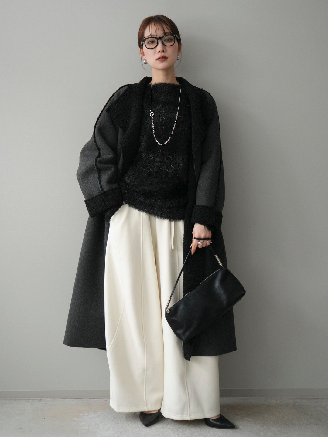 [予約]アウトシーム裏ボアコート/black