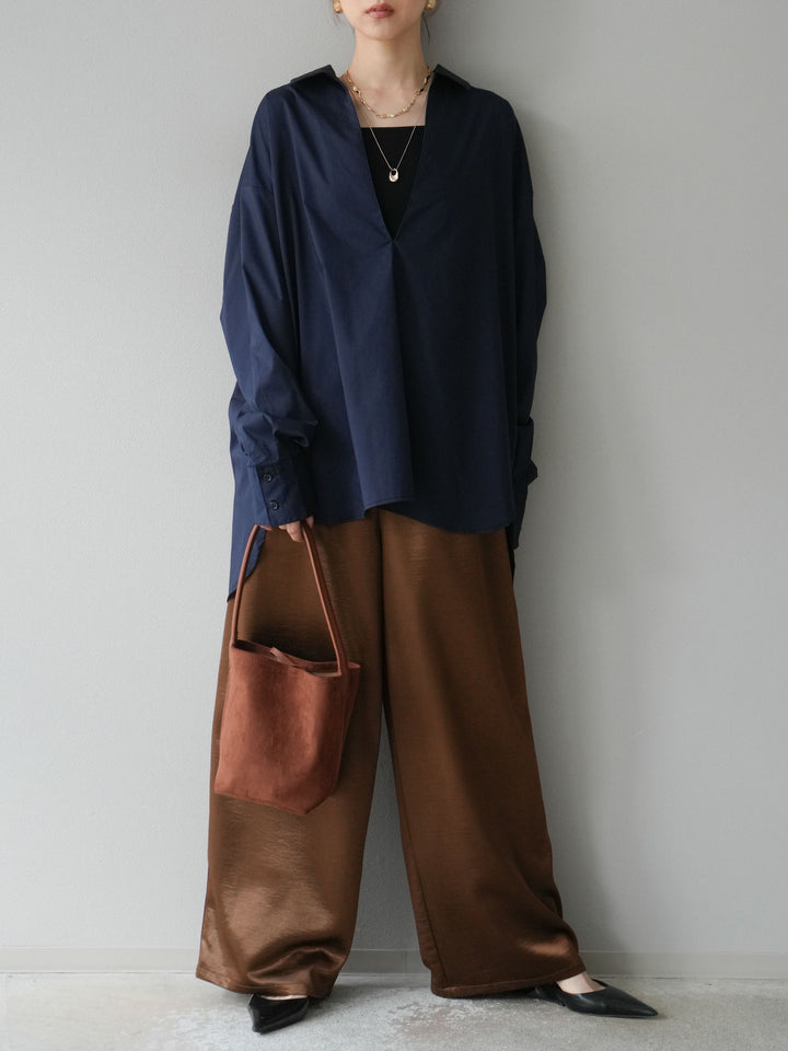 [予約]ブロードディープスキッパーブラウス/ネイビー