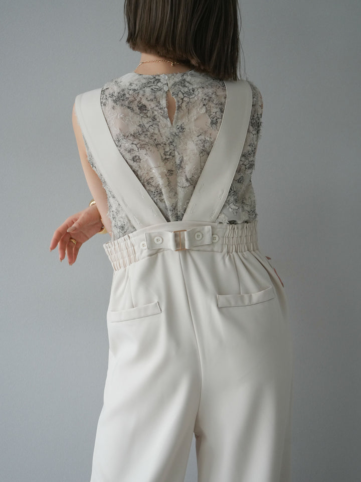 【預購】帶扣設計工裝褲/象牙白