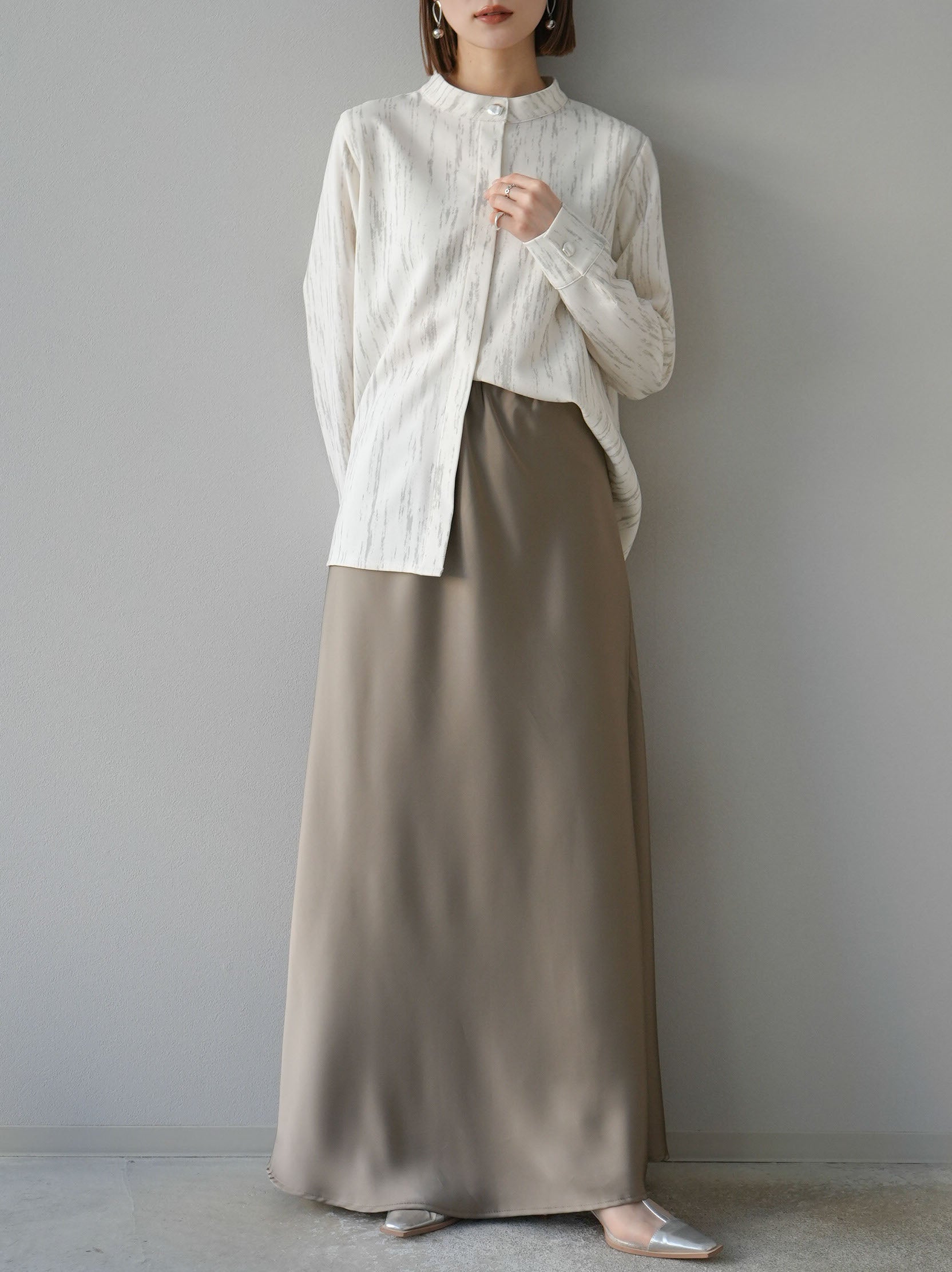 KLASICA アイボリー バンドカラーシャツ 2025ss ファッション KLASICA アイボリー バンドカラーシャツ