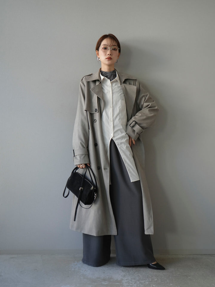 [予約]スエードトレンチコート/グレー