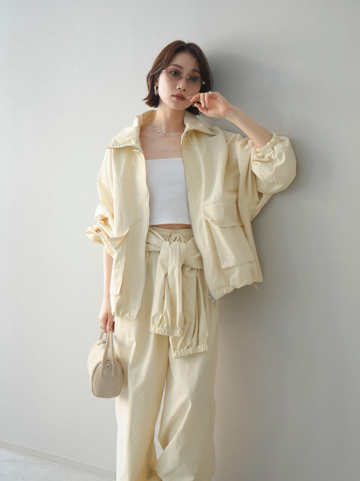 [予約]ビッグポケットコットンナイロンジップブルゾン/ivory