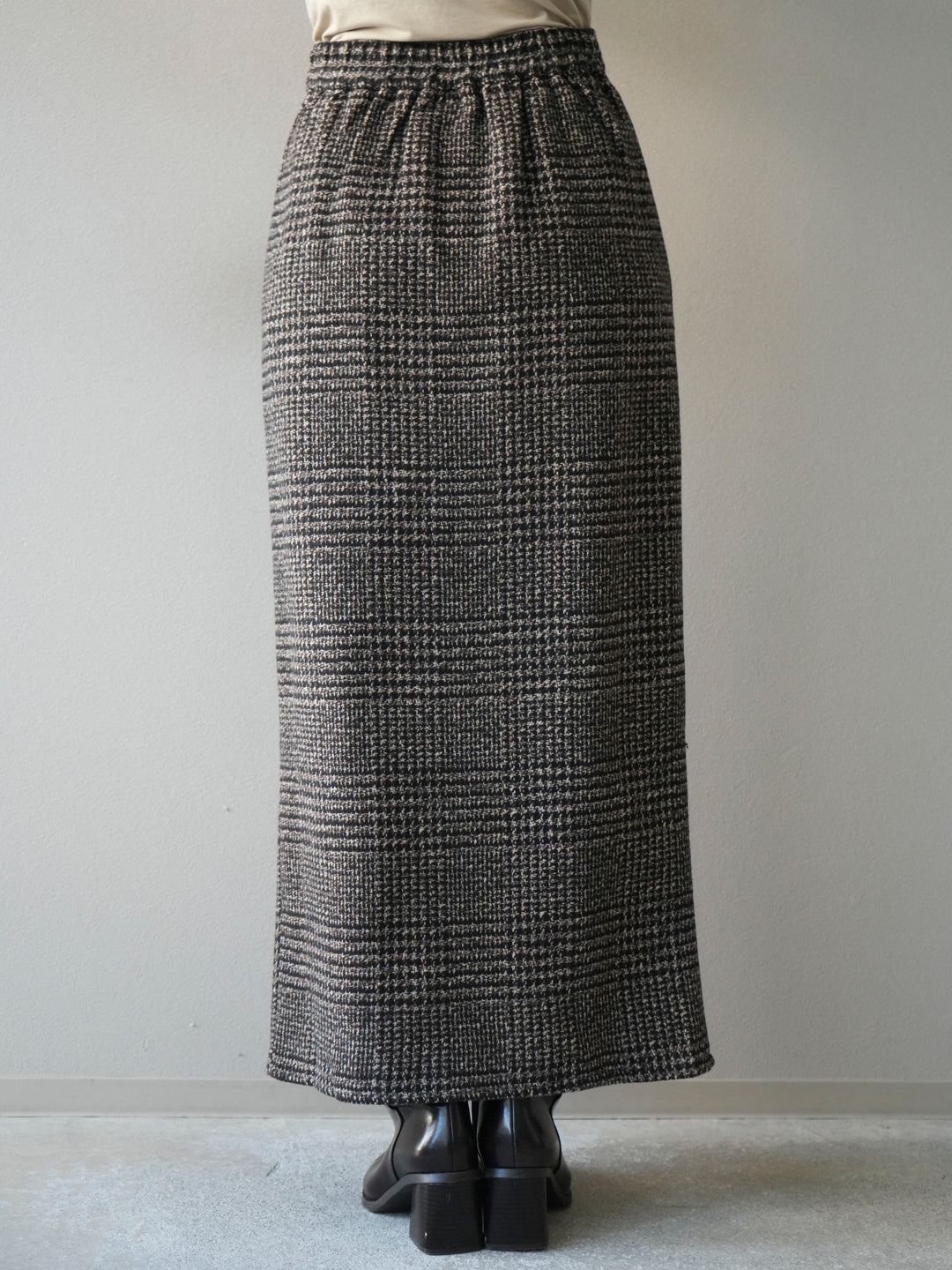 [予約]ツイードジップタイトスカート/brown