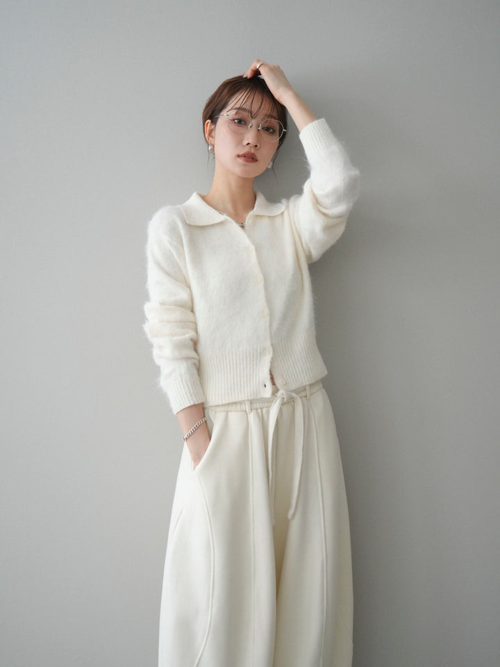 [予約]モヘア衿付きボタンプルオーバー/off