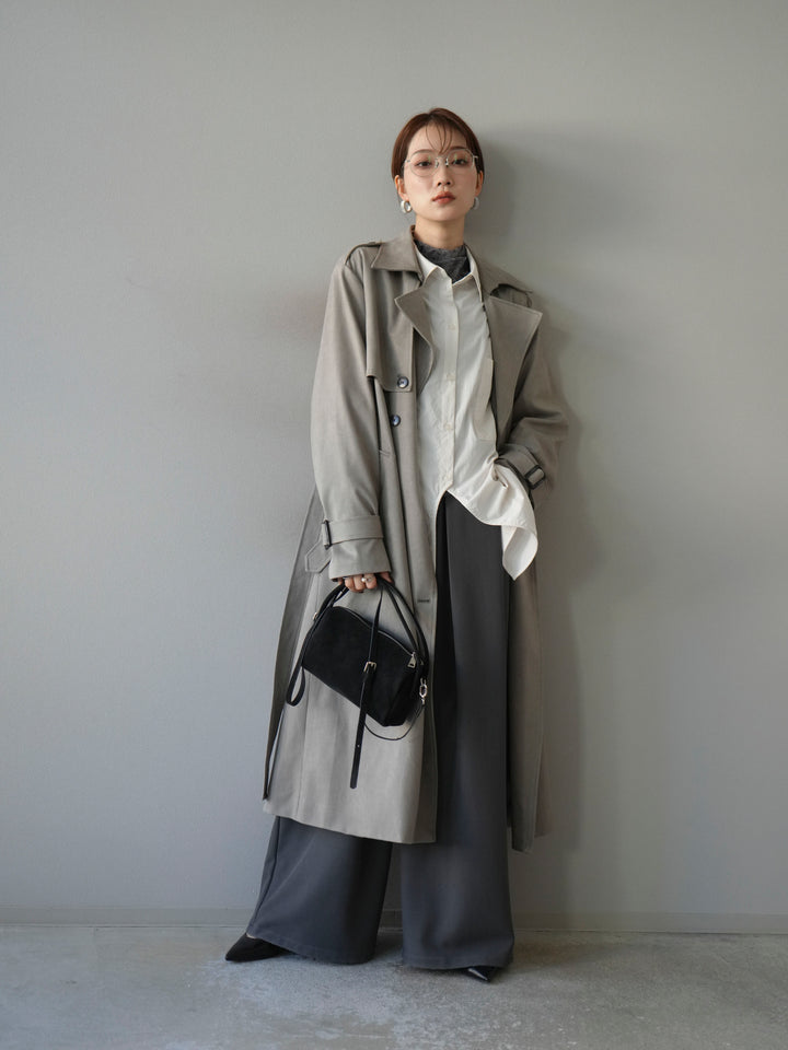[予約]スエードトレンチコート/グレー
