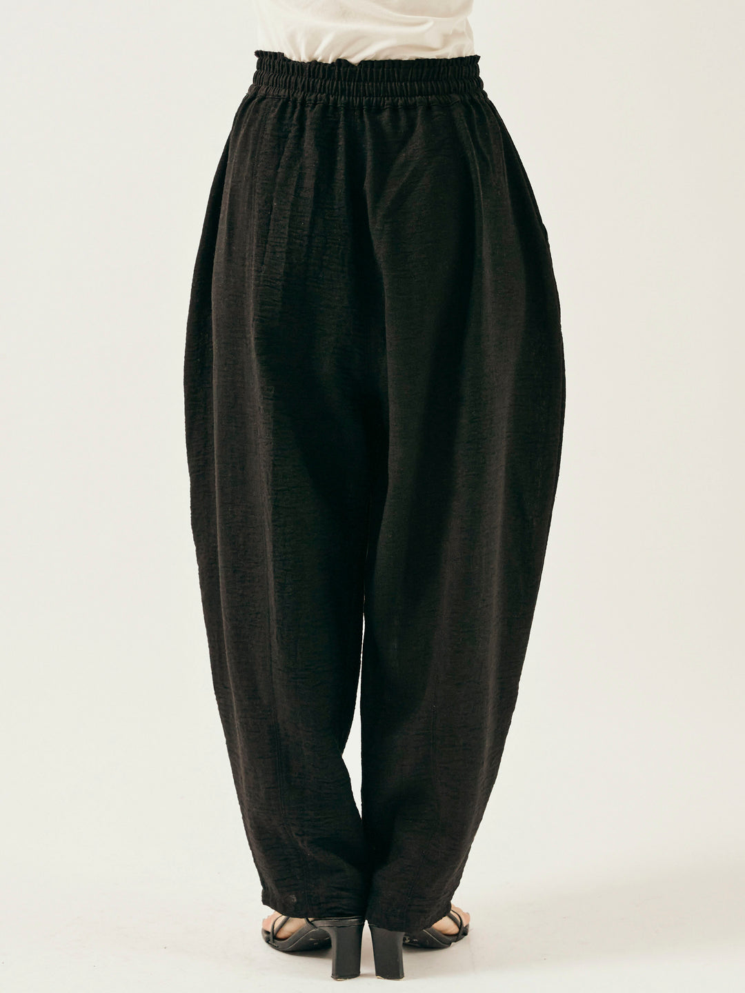 [予約]リネンライクベイカーバルーンパンツ/ブラック