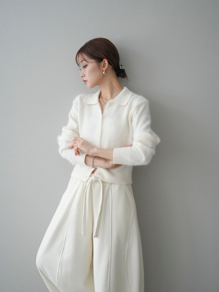 [予約]モヘア衿付きボタンプルオーバー/off