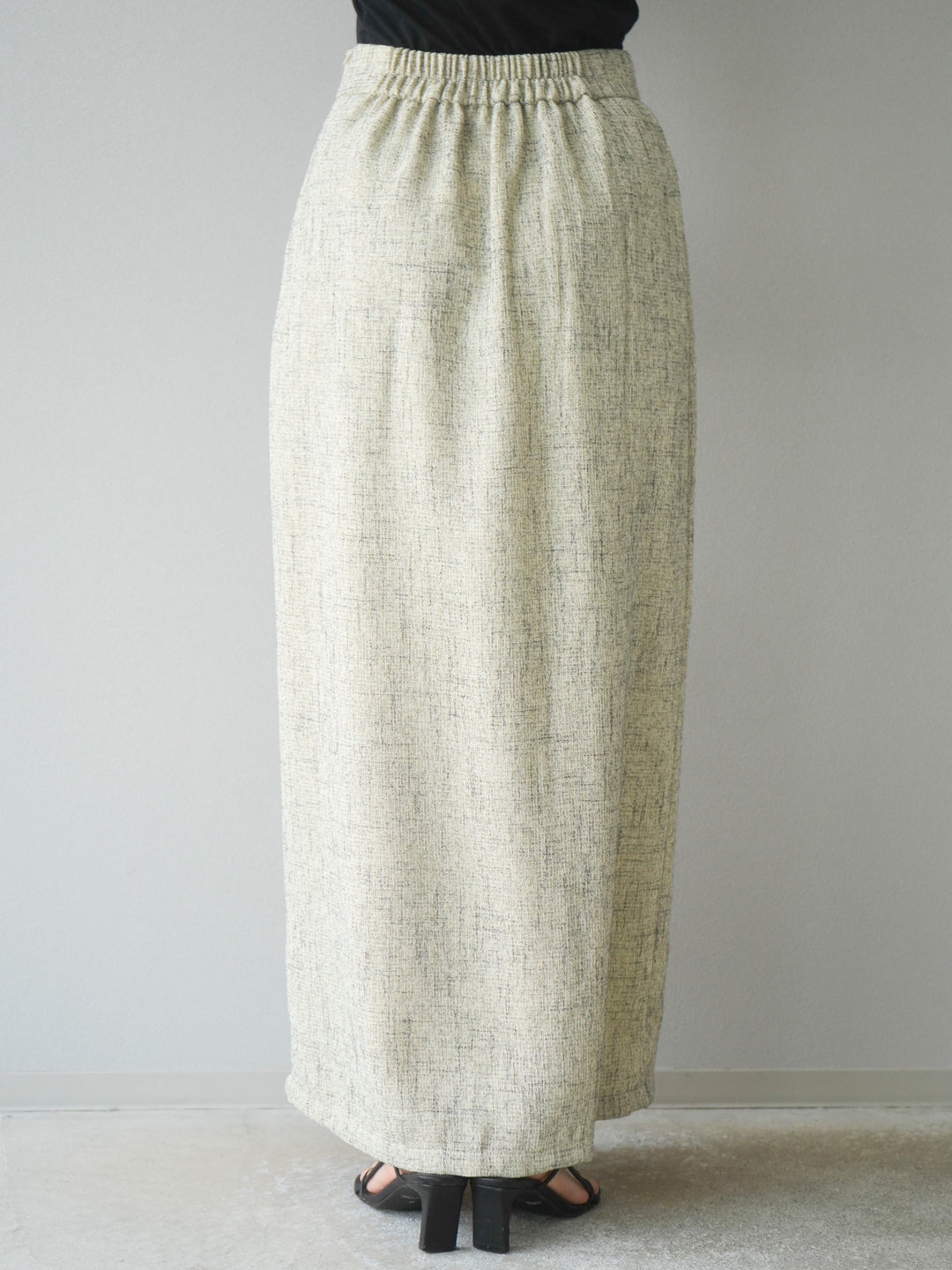 [予約]サマーツイードタックサイドスリットスカート/ベージュ