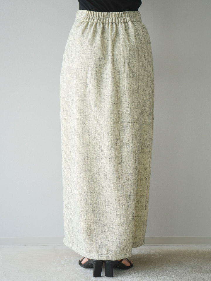 [予約]サマーツイードタックサイドスリットスカート/ベージュ