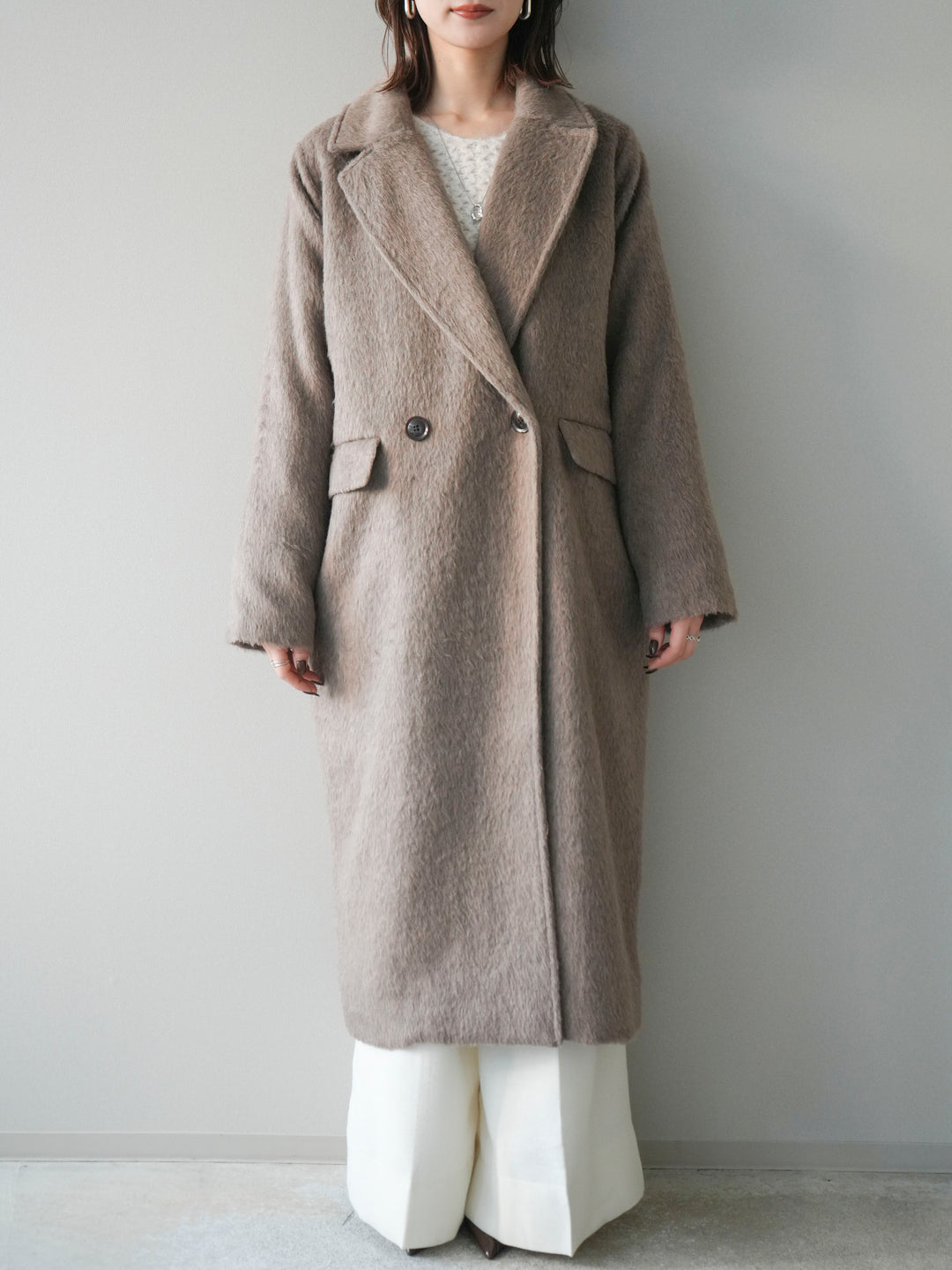 [予約]ソフトシャギーチェスターコート/beige