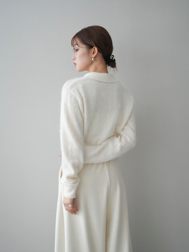 [予約]モヘア衿付きボタンプルオーバー/off