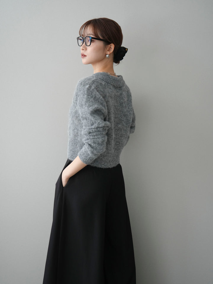 [SET]モヘア衿付きボタンプルオーバー+選べるアクセセット(2set)