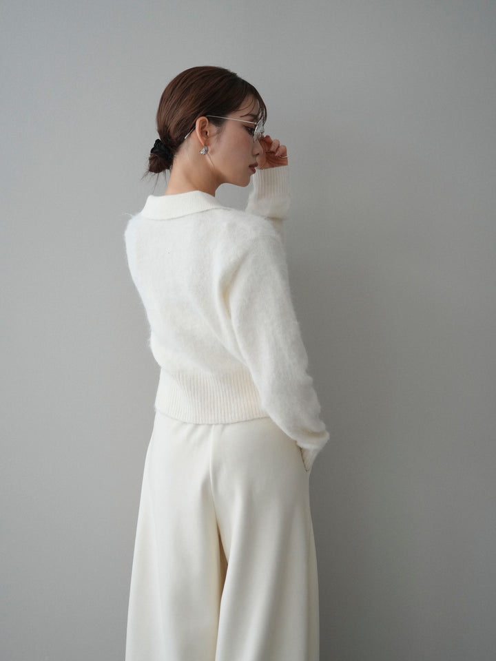 [予約]モヘア衿付きボタンプルオーバー/off