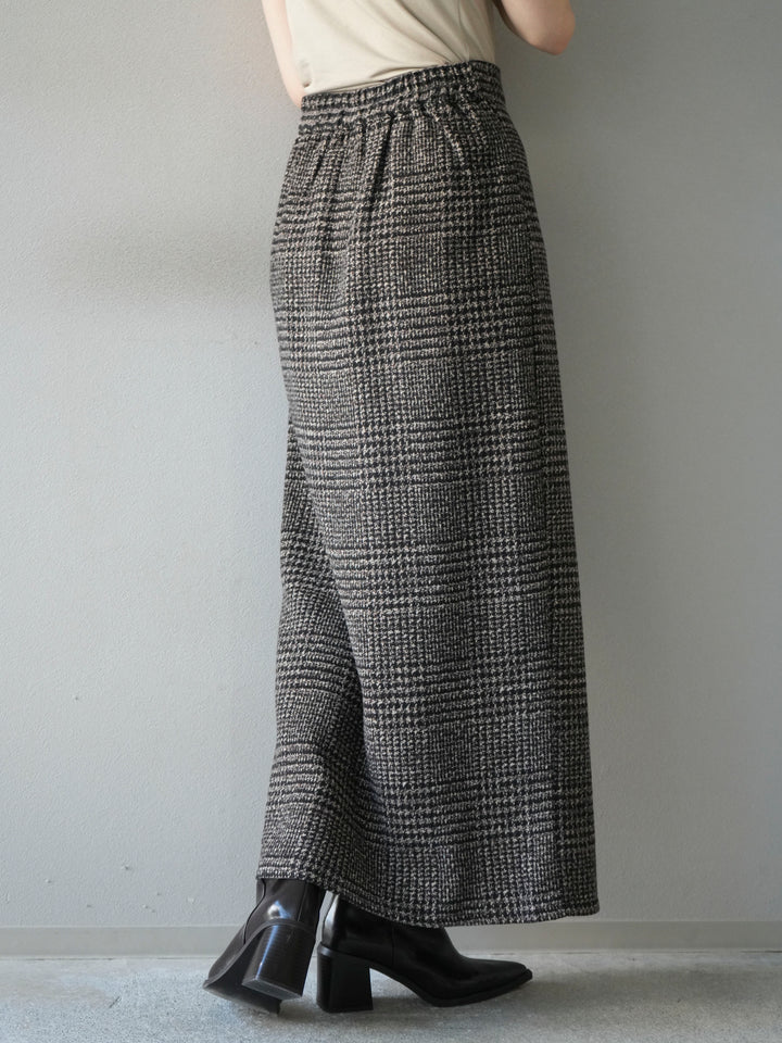 [予約]ツイードジップタイトスカート/brown