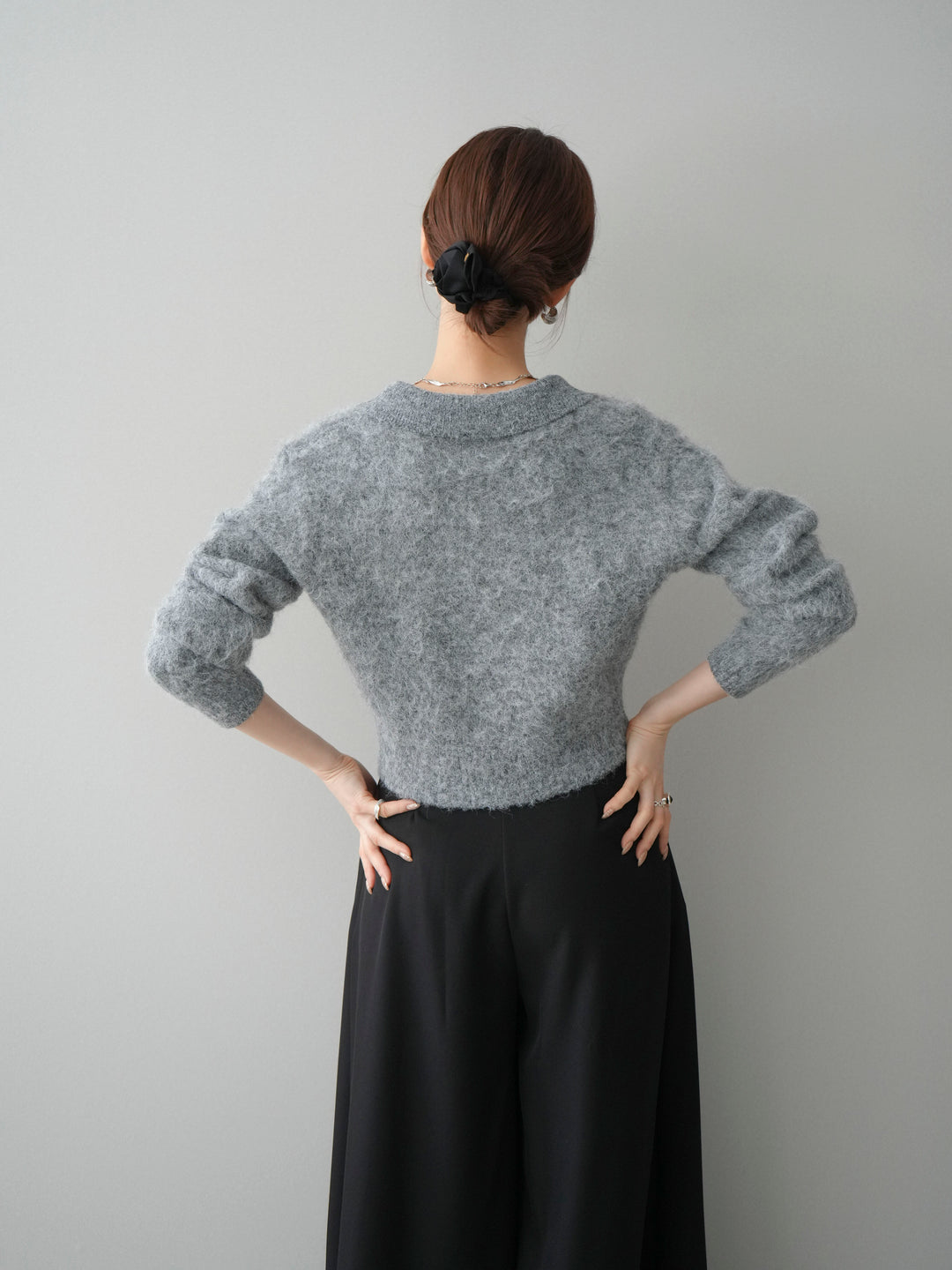 [SET]モヘア衿付きボタンプルオーバー+モヘア衿付きボタンプルオーバー(2set)