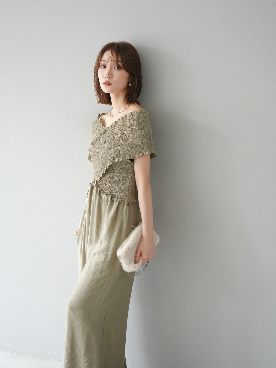 [SET]シャーリングクロスサロペット+シャーリングクロスサロペット(2set)