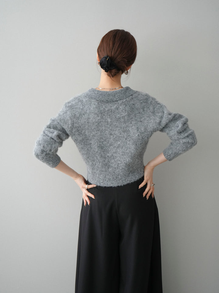 [SET]モヘア衿付きボタンプルオーバー+選べるアクセセット(2set)