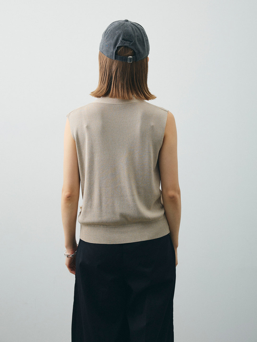 [予約]クールタッチ2WAYデザインニットベスト/ベージュ