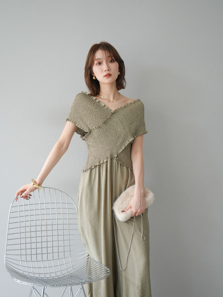 [SET]シャーリングクロスサロペット+シャーリングクロスサロペット(2set)