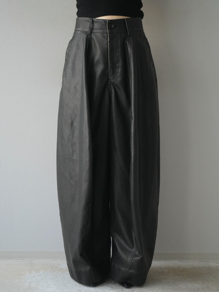 [予約]ヴィンテージレザーバギーパンツ/gray