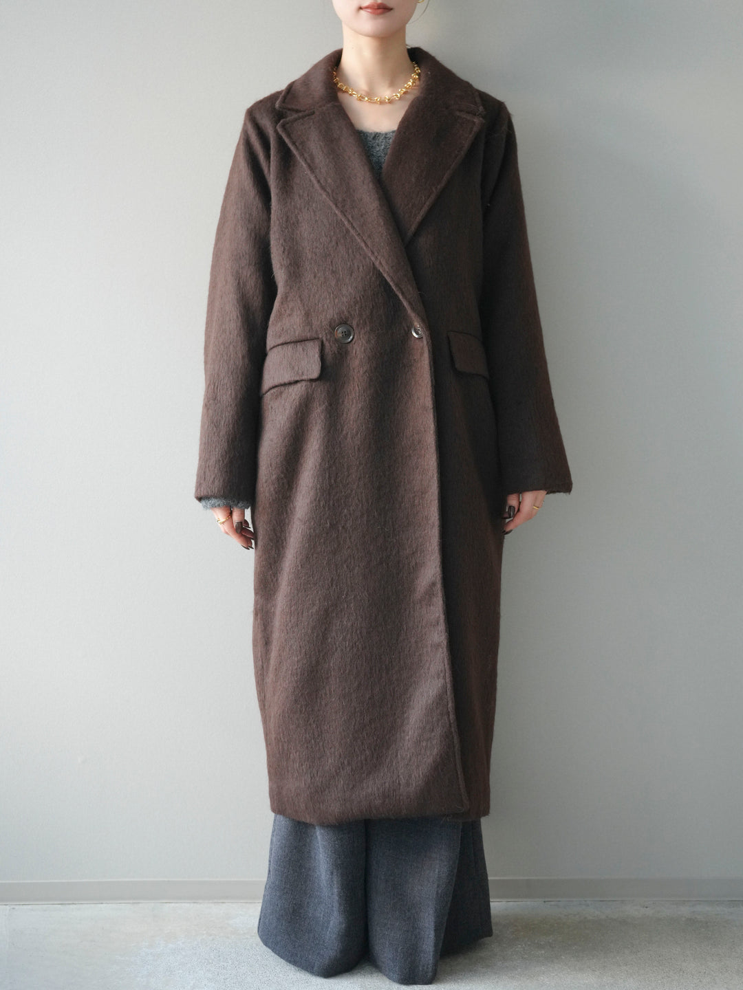 [予約]ソフトシャギーチェスターコート/brown