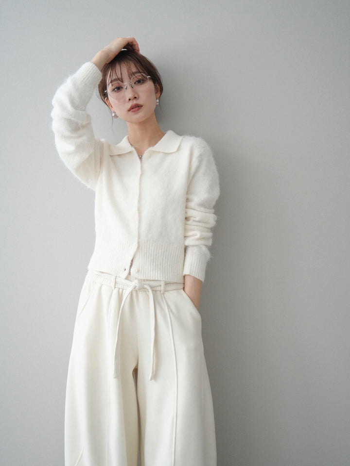 [予約]モヘア衿付きボタンプルオーバー/off