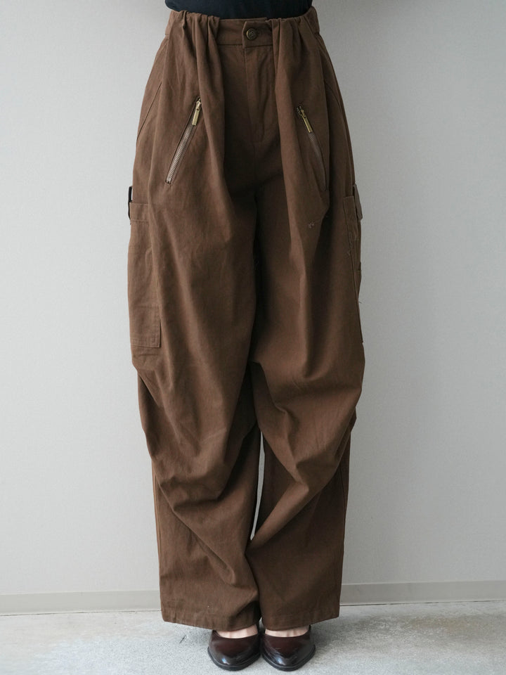 [予約]コットンタックループパンツ/brown