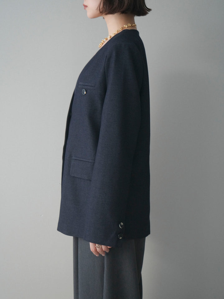 [予約]ノーカラージャケット/blue