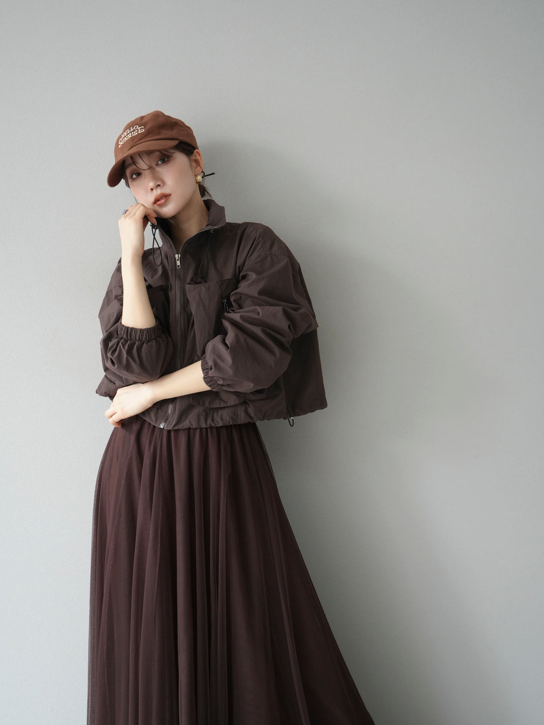 [予約]ポケットデザインショートブルゾン/ブラック