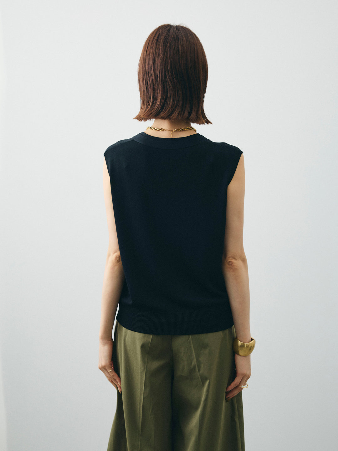 [予約]クールタッチ2WAYデザインニットベスト/ブラック