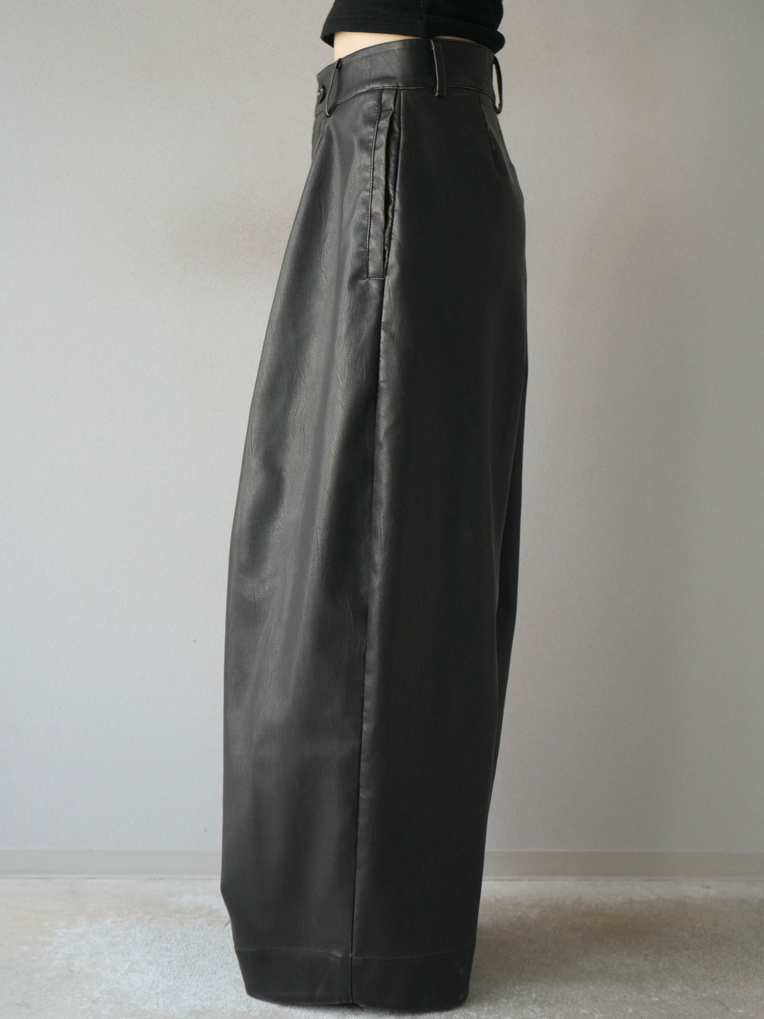 [予約]ヴィンテージレザーバギーパンツ/gray