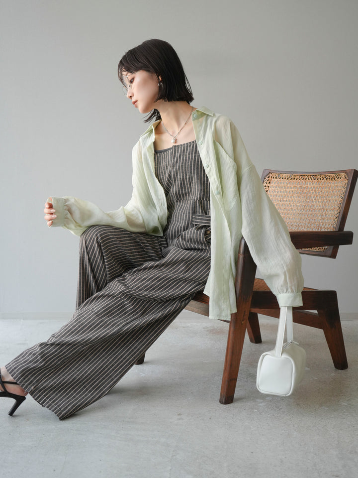 [予約]ドライタッチシアーオーバーシャツ/ミント