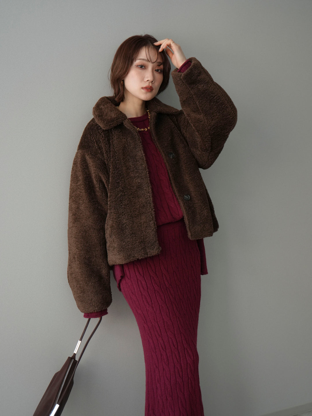 [SET]エコファーステンカラージャケット+エコファーステンカラージャケット(2set)