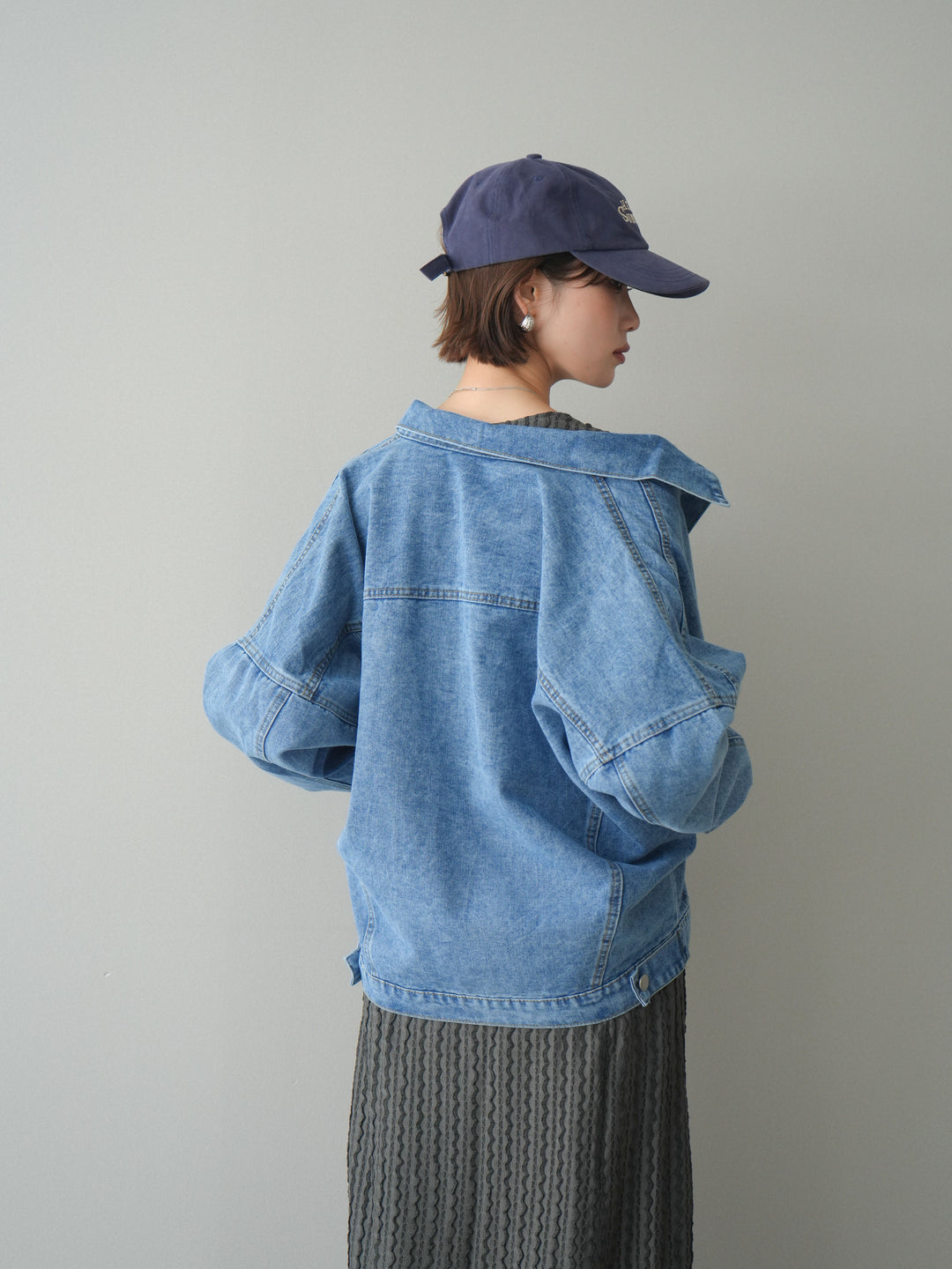 [予約]シャーリングジャガードノースリーブワンピース/gray