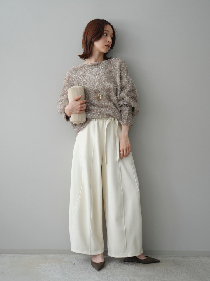 [予約]ラメシャギードルマンニットプルオーバー/beige