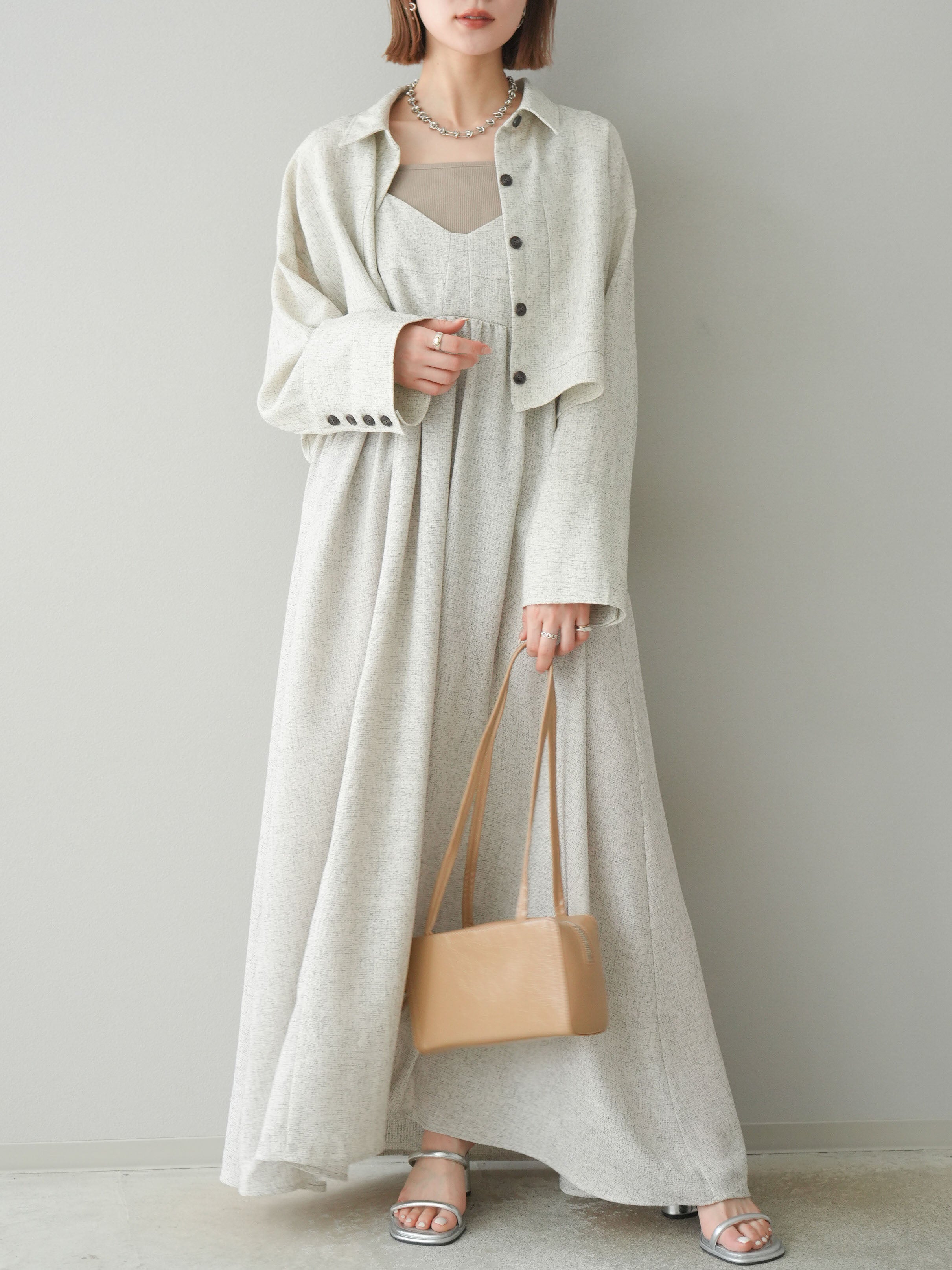 Sheller シェリエ　ワンピース ホワイト　ツイード　新品未使用 ロジータ ROJITA シアースリーブツイードワンピース （ホワイト